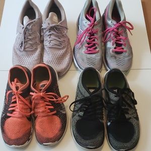 Nike 4.0, Nile 4.0, Nike Running, & Asics 4 pairs